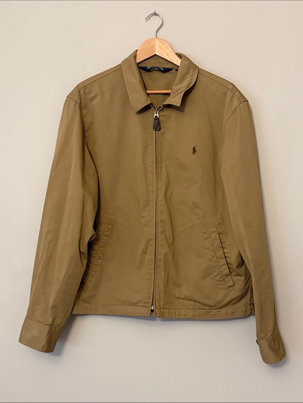 Vintage Polo Ralph Lauren Cotton Zip Jacket Men’s L Classic Tan
